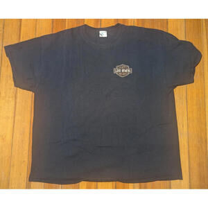 Vintage Harley Davidson Lake Geneva Party City Distressed Black T-shirt Mens 2XL